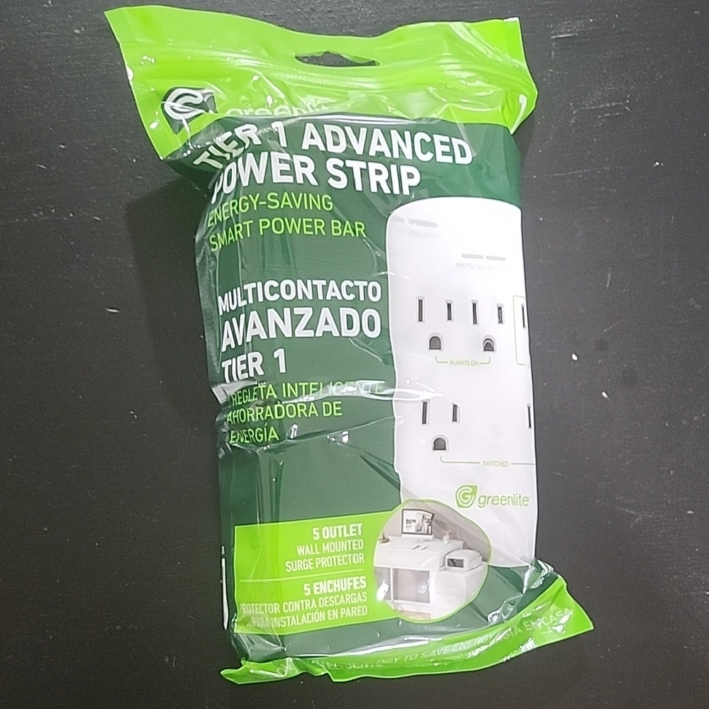 White Advanced Power Strip - 5-Outlet Energy-Saving Surge Protector